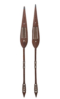 Lot 320 - A pair of African hardwood ceremonial paddles.