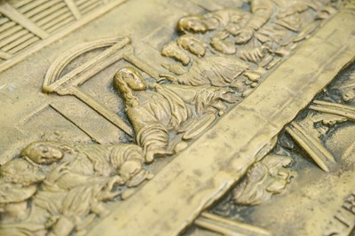 Lot 51 - A heavy brass plaque of the Last Supper.