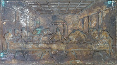 Lot 51 - A heavy brass plaque of the Last Supper.
