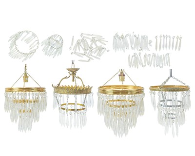 Lot 810 - Two gilt metal and cut glass electroliers.