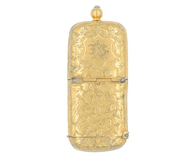 Lot 1111 - A Victorian silver gilt combination fob sovereign holder and vesta case by Minshull & Latimer.