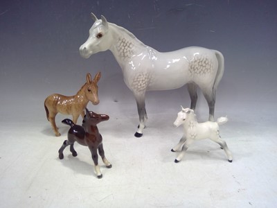 Lot 186 - Vintage Beswick Dapple Grey Horse and Foal, a...