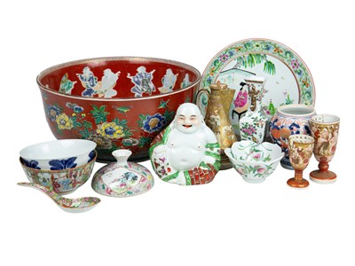 Lot 401 - A Japanese painted porcelain large bowl.