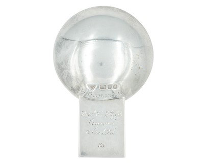 Lot 17 - A 20th century silver commemorative caddy spoon by A.G. Styles for Garrard and Company.