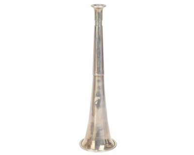 Lot 299 - A Dunhill silver plated hunting horn table lighter.