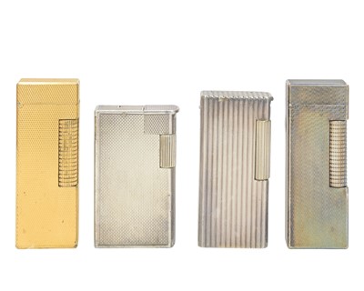 Lot 290 - A collection of four Dunhill rollagas pocket lighters.