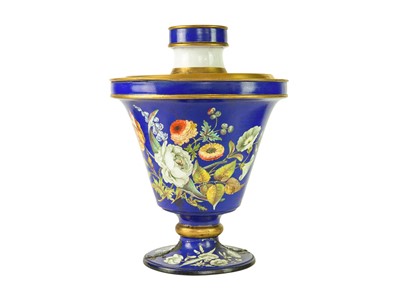 Lot 514 - An ornate continental porcelain oil lamp base.