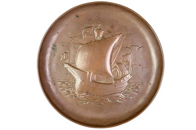 Lot 198 - An arts and crafts copper dish.