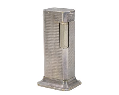 Lot 314 - A Dunhill silver plated Tallboy table lighter.