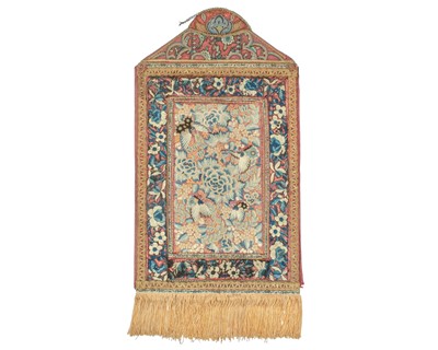 Lot 453 - A Chinese embroidered silk panel.