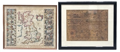Lot 28 - Two reproduction 17th century maps, one of...