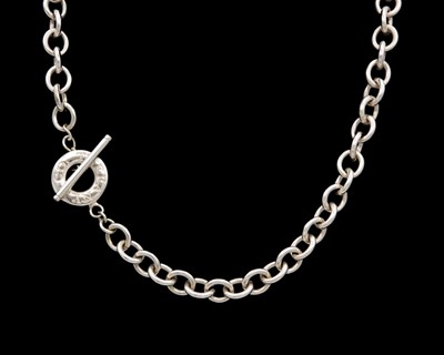 Lot 208 - TIFFANY & CO - A silver cable link necklace, in a Tiffany box.