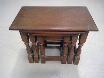 Lot 13 - Vintage " Old Charm " Nest of Tables in Oak....