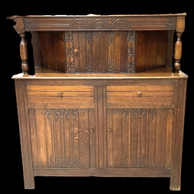 Lot 101 - An Earnest Woodcock Ltd, oak court cupboard,...