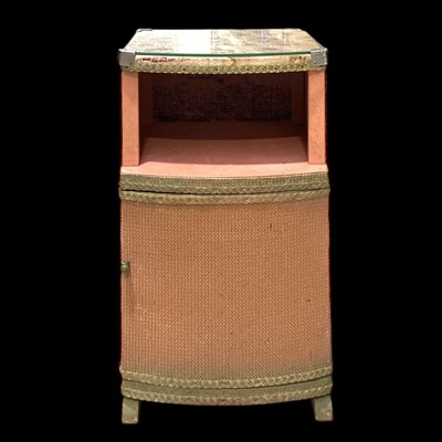 Lot 95 - A Lloyd Loom style bedside cabinet.