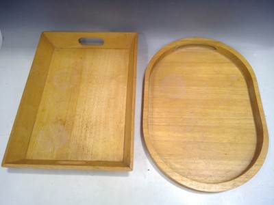 Lot 100 - Two Rubberwood Trays. The Oval Tray is 52cm by...