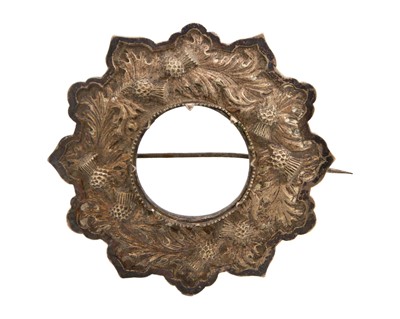 Lot 59 - An impressive and large Scottish 19th-century silver plaid brooch.