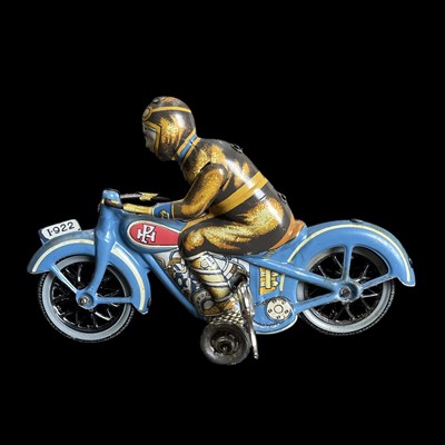 Lot 120 - A tinplate Juguete Paya motorbike, boxed and...