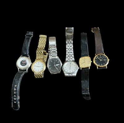 Lot 123 - Six fashion watches, including Seiko and Rotary.