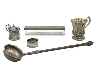 Lot 157 - A selection of antique silver items.