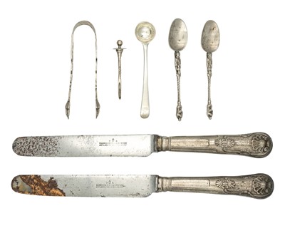 Lot 192 - A selection of silver flatware.