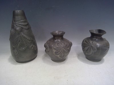 Lot 12 - Art Nouveau Pewter Vase and Two Smaller Vases....