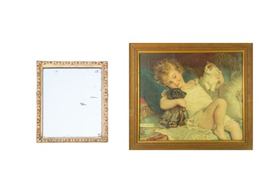 Lot 846 - A small 19th century giltwood and gesso mirror.