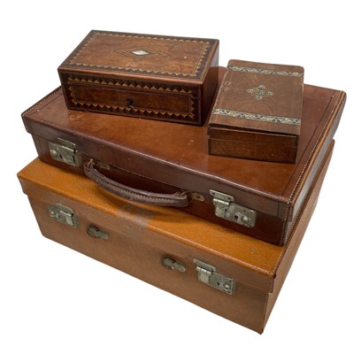 Lot 160 - Two vintage leather attache cases (the largest...