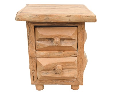 Lot 863 - A rustic hardwood small chest.
