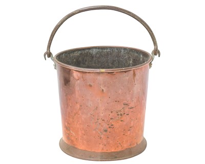 Lot 138 - A 19th century cylindrical copper coal or log bin.