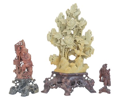Lot 429 - Two Chinese soapstone carvings.