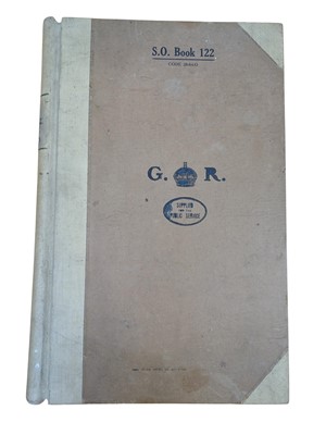 Lot 77 - A large late 19th/early 20th century maroon leather bound 'Current Account Ledger'.