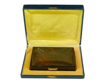 Lot 639 - An Art Deco tortoiseshell vanity case.