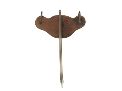 Lot 58 - A teak and brass mounted ship's wheel.