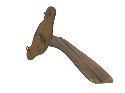 Lot 58 - A teak and brass mounted ship's wheel.