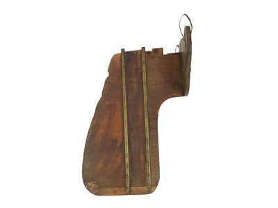 Lot 58 - A teak and brass mounted ship's wheel.