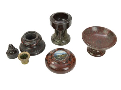 Lot 39 - Four pieces of Cornish serpentine.