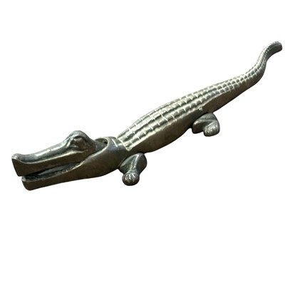 Lot 190 - A vintage bronze crocodile nut cracker, 36cm...