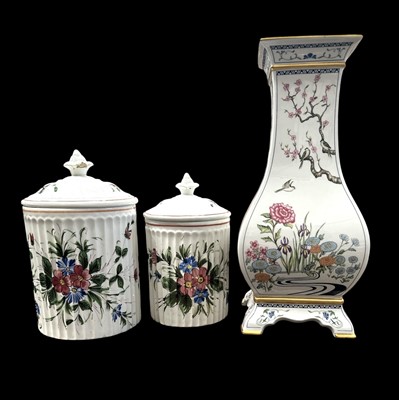 Lot 193 - Two Italian lidded pots and a Chinese-inspired...
