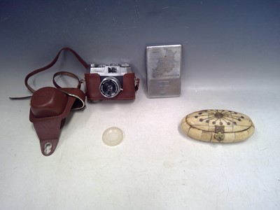 Lot 195 - A Bone and Brass Trinket Box, a Plate...