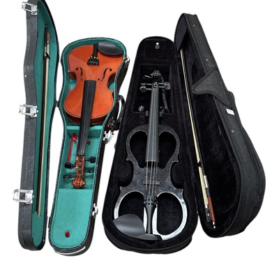 Lot 4 - A Zest electric violin and an Antoni AXL30...