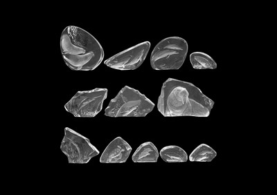 Lot 693 - Mats JONASSON (1945) Lead crystal paperweights.