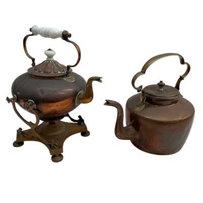 Lot 55 - A Victorian Copper Tilting Kettle on a stand...