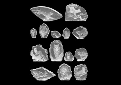 Lot 721 - Mats JONASSON (1945) A collection of lead crystal paperweights.