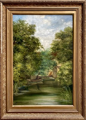 Lot 25 - Rosa AERES (?), Study of Trees, Oil on canvas,...