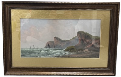 Lot 46 - An unsigned oil painting, coastal scene,...