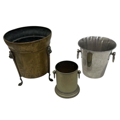Lot 53 - Two assorted Vintage wine coolers and a brass...