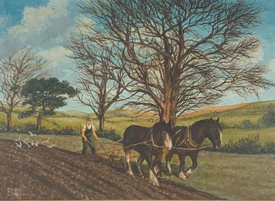 Lot 219 - Bessie BUCHANAN (20th Century) Ploughing Team...