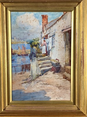 Lot 220 - Henry Meynell RHEAM (1859-1920) Washday Newlyn,...