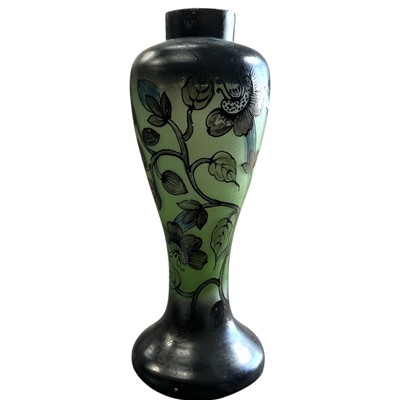 Lot 39 - A Victorian Galle-style glass vase, 33cm tall.